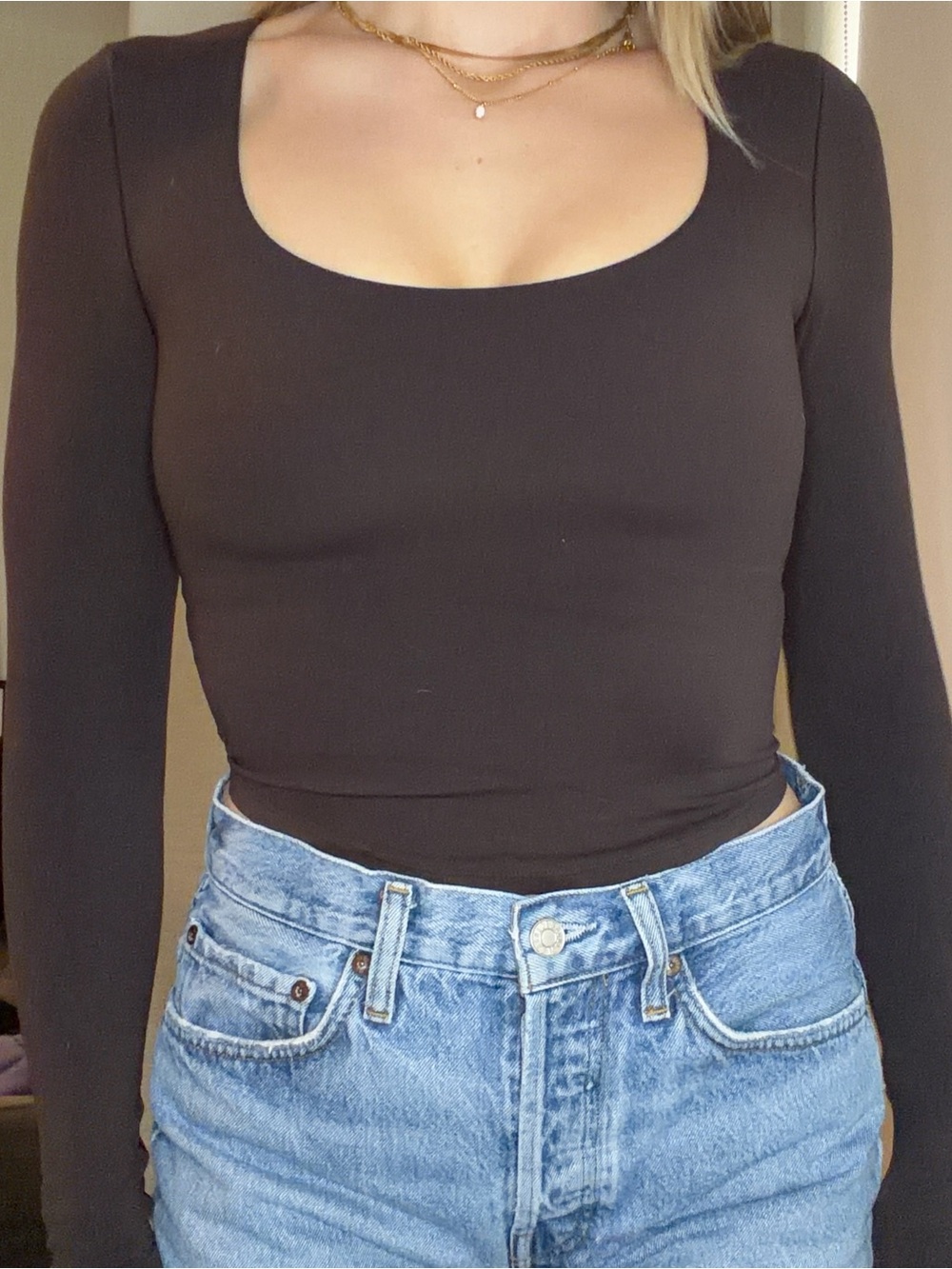 🐻LOWEST PRICE🐻American Eagle Outfitters Dark Brown Long Sleeve Top
